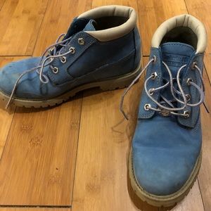Blue timberland shoes